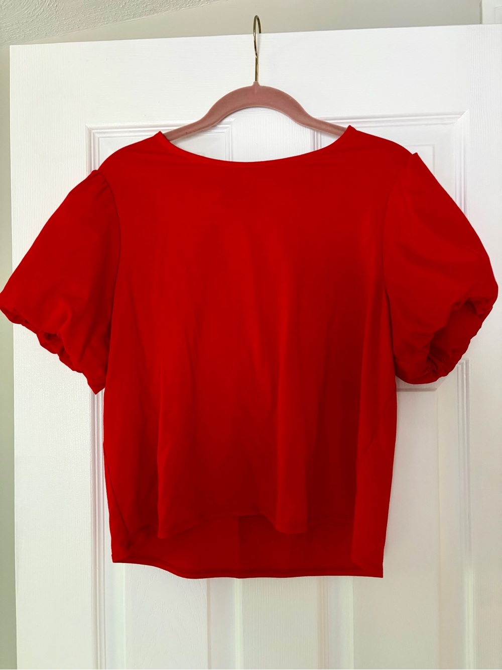 Nanette Lepore Red Puff Sleeve Blouse